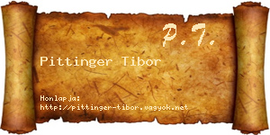 Pittinger Tibor névjegykártya
